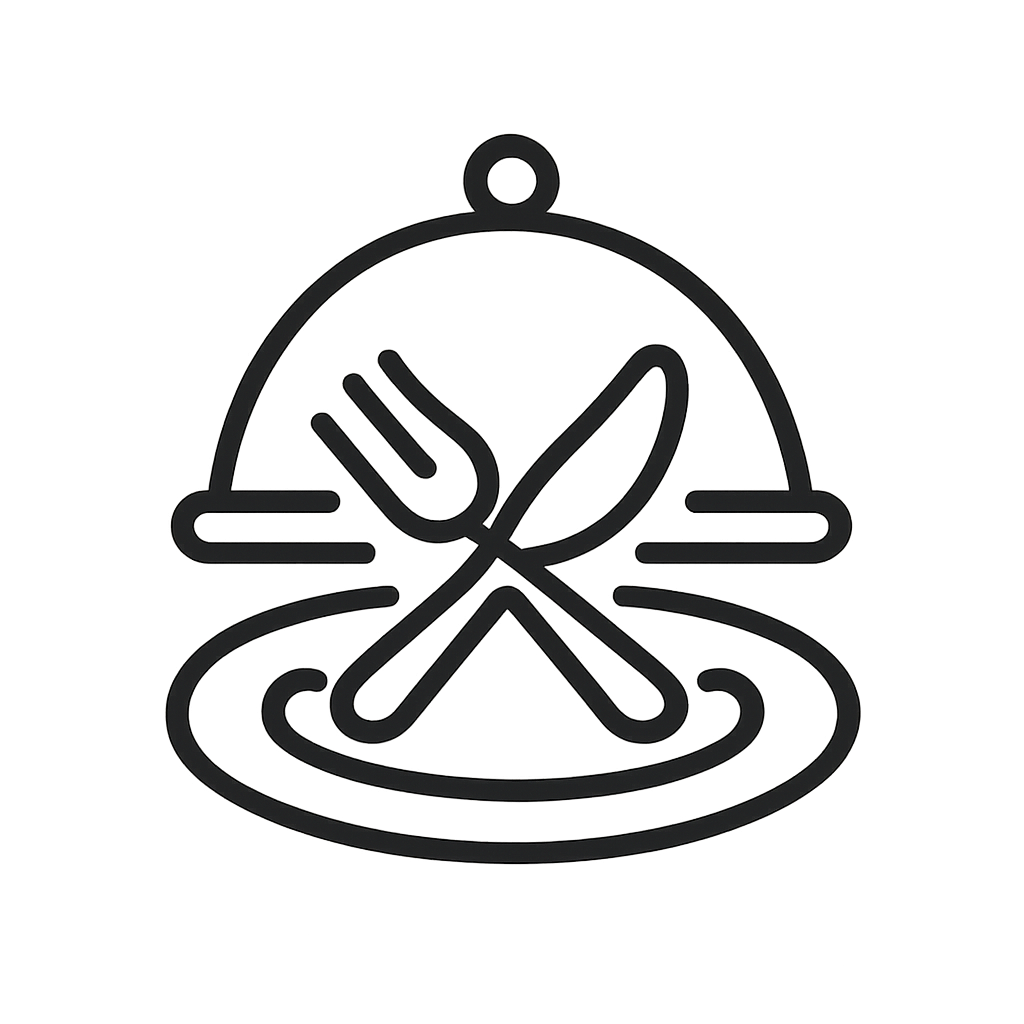 A kitchen utensil is stuck in an oval-shaped, anticipated food plate, under a dome with a handle at the top. alt text for ...